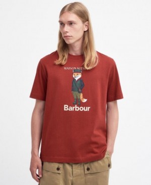 Camiseta Barbour x Maison Kitsuné Beaufort Fox Mujer Rojos Mexico | P4I99515