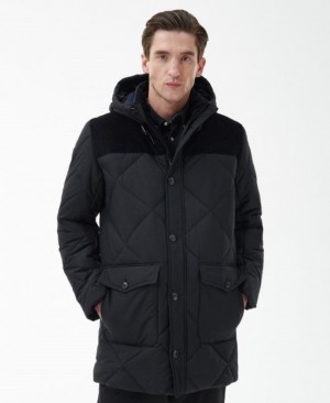 Chaqueta Acolchada Barbour Elmwood Parka Hombre Negros Mexico | H2I15901