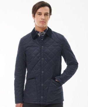 Chaqueta Acolchada Barbour Heritage Liddesdale Checked Hombre Azul Marino Mexico | K1Z73660