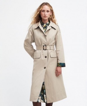 Gabardina Barbour x House of Hackney Queensbridge Showerproof Mujer Beige Mexico | K8Y16699