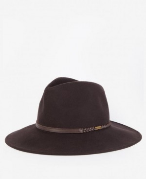 Sombreros Barbour Tack Fedora Mujer Chocolate Mexico | E9G37099
