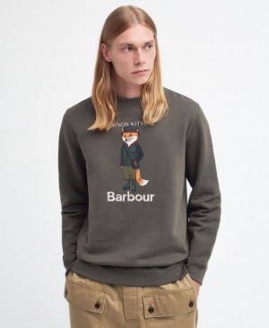 Sudaderas Barbour x Maison Kitsuné Beaufort Fox Mujer Verdes Mexico | C3L06888