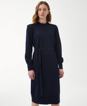 Vestido Barbour Perch De Punto Midi Mujer Azul Marino Mexico | P3U07083